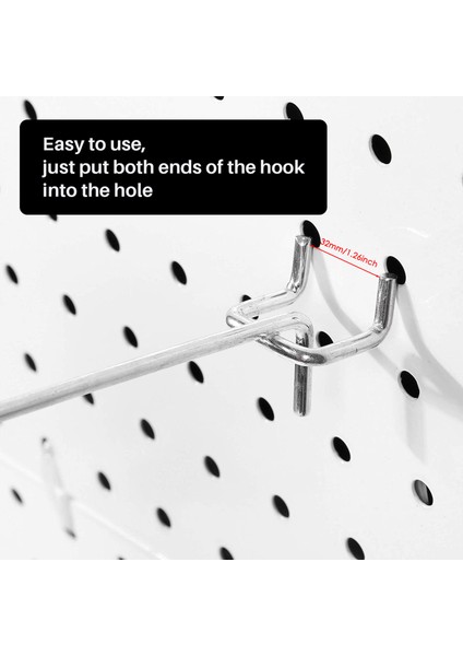 25PCS 100MM Pegboard Kancaları Çıta Duvar Perakende Ekran Dükkanı Peg Asmak Ev Askı Krom Metal 1-1.5kg Yükleme (Yurt Dışından) indirimleri