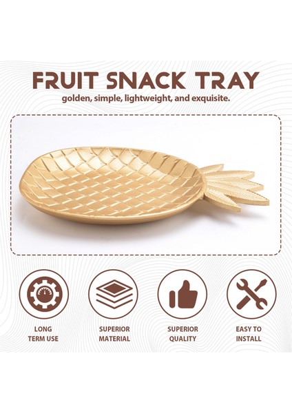 Iskandinav Dekoratif Tepsisi Altın Ananas Şekli Hizmet Tepsisi Takı Palet Meyve Snack Bitki Masa Depolama Organizatör (Küçük) (Yurt Dışından) fırsatları