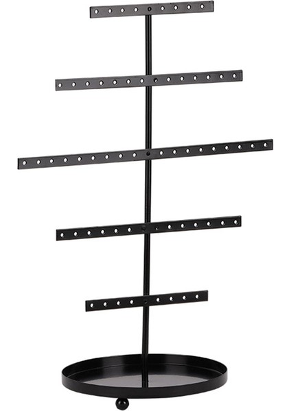 Siyah 5 Katmanlı Basit Küpe Depolama Rafı Küpe Standı Takı Ekran Stand Küpe Kolyeleri Yüzük Takı Standı (Yurt Dışından)