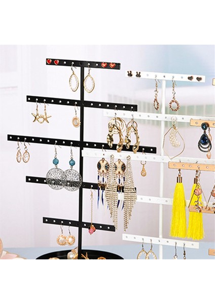 Siyah 5 Katmanlı Basit Küpe Depolama Rafı Küpe Standı Takı Ekran Stand Küpe Kolyeleri Yüzük Takı Standı (Yurt Dışından) fırsatları
