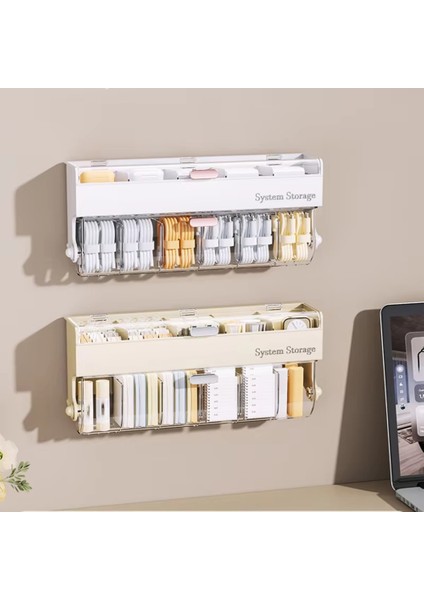 Duvara Monte Edilmiş Çorap Saklama Kutusu-Gardırop, Yatak Odası Külotu, Veri Kablosu Konteyneri Için Alan Tasarruflu Iç Çamaşırı Organizatörü (Yurt Dışından) fırsatları