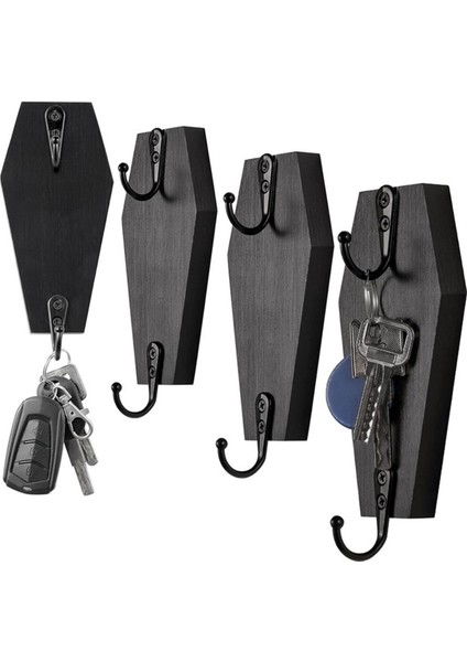 Cadılar Bayramı Tahit Duvar Asma, Duvar Için Anahtarlar Için Tabut Duvarı Kancası - Anahtarlar Için Rustik Siyah Ahşap Askı, Kupalar, Çanta B (Yurt Dışından) fiyatları