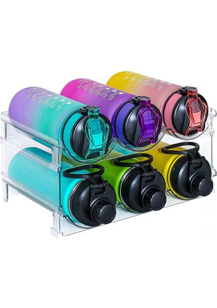 Dolap Için Su Şişesi Organizatör, 2 Paket Istiflenebilir Plastik Su Şişesi Tutucu, Mutfak Buzdolabı Için Şarap Rafları (Yurt Dışından) modelleri