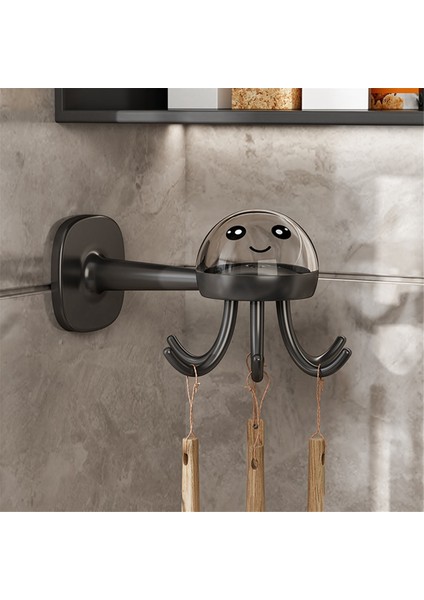 Çok Fonksiyonlu Mutfak Kancaları 360 ° Döndürme Ahtapot Şeklindeki Işaretli Yapıştırıcı Kancalar Banyoda (Yurt Dışından) indirimleri