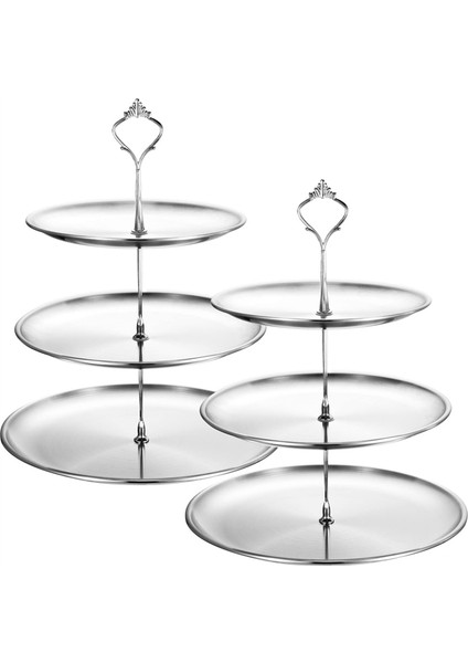 Pasta Standı Paslanmaz Çelik Katmanlı Cupcake Standı 3 Katmanlı Servis Tepsisi Tablo Masa Ekran Kek Kulesi Kek Tabakları (Yurt Dışından)