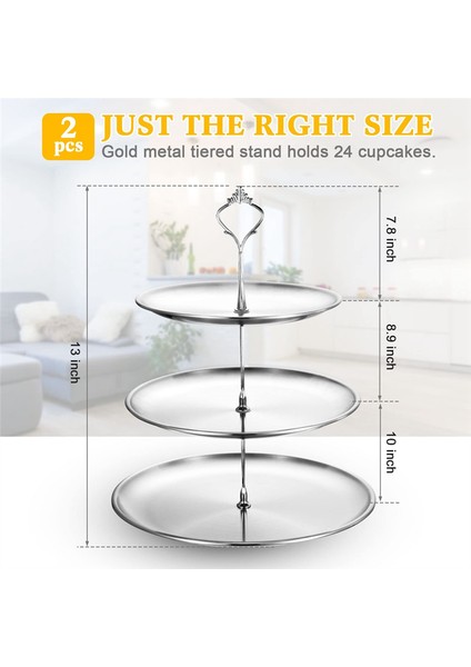 Pasta Standı Paslanmaz Çelik Katmanlı Cupcake Standı 3 Katmanlı Servis Tepsisi Tablo Masa Ekran Kek Kulesi Kek Tabakları (Yurt Dışından) fiyatları