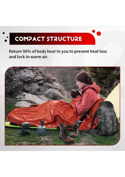 Acil Uyku Tulumu 2 Kişi Hayatta Kalma Uyku Tulumu Termal Bivy Çuval Kamp Yürüyüşü Için Acil Durum Battaniyesi (Yurt Dışından) indirimleri