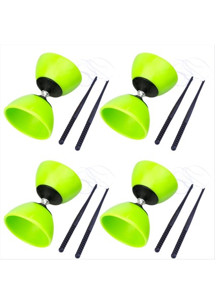 Çift Başlı Çubuğu Diabolo Çocuk Öğrencileri ve Yaşlı Açık Hava Fitness Duyusal Eğitim Ekipmanı Yeşil (Yurt Dışından)