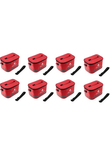 8x Açık Hava Ilk Yardım Kiti Spor Kampı Çantası Ev Acil Survival Paketi Kırmızı Naylon Çarpıcı Çapraz Sembol Çantası (Yurt Dışından)
