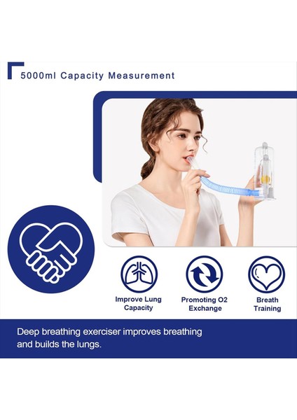 Akciğerler Için Nefes Alıştırıcı Derin Nefes Eğitmeni - 5000ML Kapasite (Yurt Dışından) modelleri