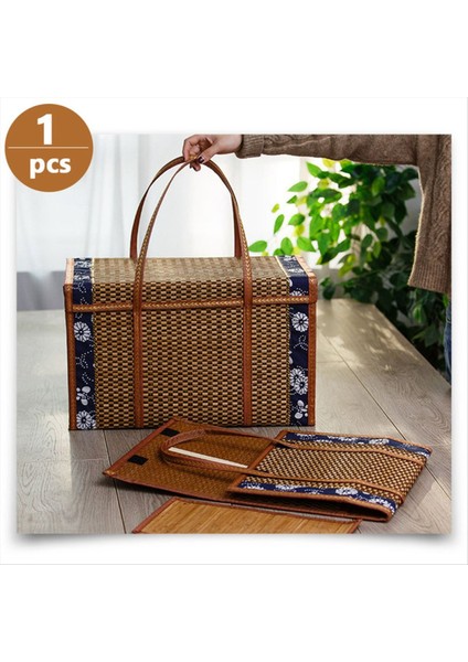 Meyve Sepeti Bambu Dokuma Taşınabilir Basit El Piknik Gıda Konteyneri Katlanabilir Atıştırmalıklar Kaplar Çocuklar 36X18X25CM, B (Yurt Dışından) fırsatları