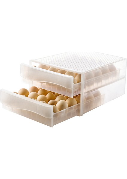 Çekmece Kutusu Çanta Yumurta Depolama Kutusu Mutfak Malzemeleri Buzdolabı Yumurta Tutucu Organizatör Şeffaf Çift Katmanlı Yumurta Tepsisi (Yurt Dışından)