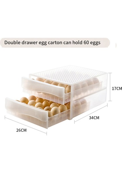 Çekmece Kutusu Çanta Yumurta Depolama Kutusu Mutfak Malzemeleri Buzdolabı Yumurta Tutucu Organizatör Şeffaf Çift Katmanlı Yumurta Tepsisi (Yurt Dışından) fırsatları