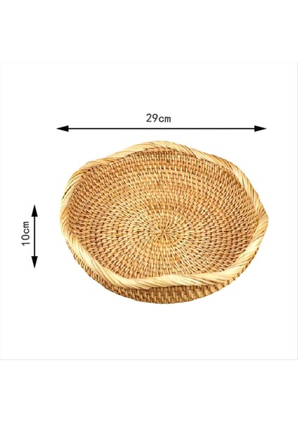 Rattan Yuvarlak Meyve Sepetleri Hasır Depolama Kaseleri Dokuma Servis Sepet Kaseleri Mutfak Seti Için Dekoratif Sepetler 3 (Yurt Dışından)