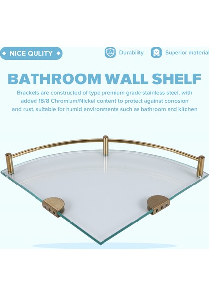 Banyo Rafları, Banyo Cam Köşe Raf Duvarı Monte, Duş Jeli/sabun-B Depolamak Için Temperli Cam Raf (Yurt Dışından) fırsatları