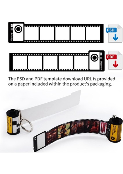 4 Paket Süblimasyon Bellek Filmi Rulo Anahtarlık, Çift Taraflı Süblimasyon Boş Kamera Film Roll Benek (Yurt Dışından) fırsatları