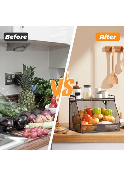 Mutfak, Mutfak Organizatörleri ve Depolama Patates Soğan Depolama Depolama Depolama Sepetleri Kiler Siyah (Yurt Dışından) indirimleri