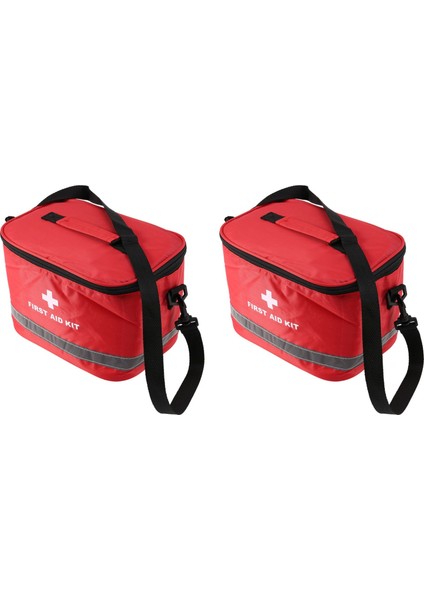 2x Ilk Yardım Kiti Spor Kamp Çantası Ev Acil Survival Paketi Kırmızı Naylon Striking Cross Sembol Çapraz Bag (Yurt Dışından)