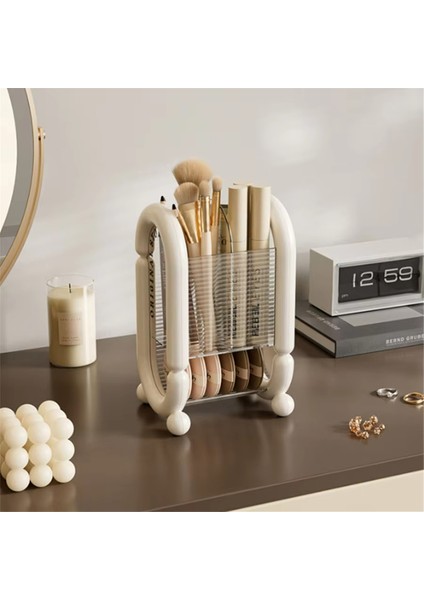 Akrilik Makyaj Fırçası Tutucu, Şeffaf Ruj ve Kozmetik Saklama Kutusu, Makyaj Araçları Için Masa Organizatörü Beyaz (Yurt Dışından) indirimleri