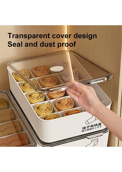 Toz Geçirmez Kapak, Yatak Odası Çorap Organizatörü, Giysiler Için Alan Tasarrufu Yapan Çekmece Bölücü Kapasite Iç Çamaşırı Saklama Kutusu (Yurt Dışından) fırsatları