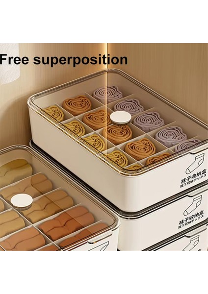 Toz Geçirmez Kapak, Yatak Odası Çorap Organizatörü, Giysiler Için Alan Tasarrufu Yapan Çekmece Bölücü Kapasite Iç Çamaşırı Saklama Kutusu (Yurt Dışından) indirimleri