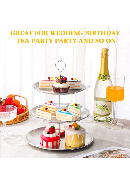 Pasta Standı Paslanmaz Çelik Katmanlı Cupcake Standı 3 Katmanlı Servis Tepsisi Tablo Masa Ekran Kek Kulesi Kek Tabakları (Yurt Dışından) modelleri