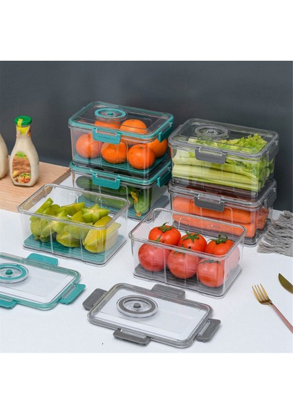 Vakum Gıda Depolama Konteyneri Şeffaf Buzdolabı Organizatör Drenaj Net Kapasiteli Mutfak Grisi Için Gıda Dağıtıcısı (Yurt Dışından) fiyatları