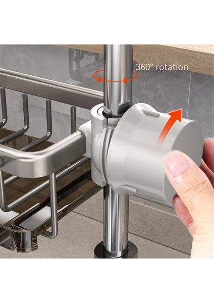 Sünger Tutucu Musluk Mutfak Lavabo Organizatör, Alan Alüminyum Çıkarılabilir Asılı Musluk Tahliye Rafı ile Kanca Gümüş (Yurt Dışından) fırsatları