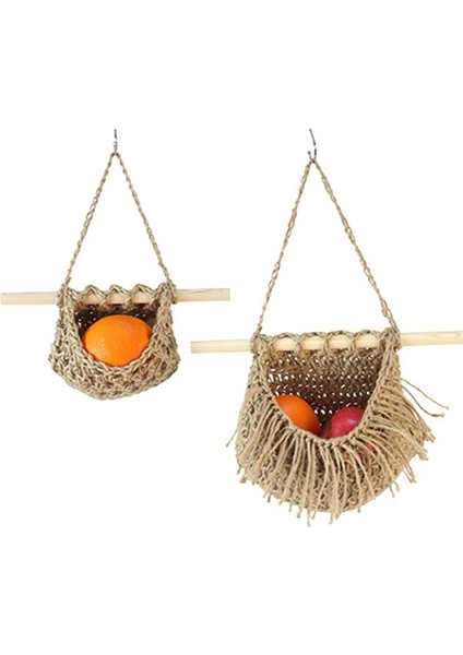 Duvar Meyve Sepeti Mutfak Meyve ve Sebze Sepeti Için Dalgalı Asma Sepetler 3 Katmanlı Depolama Asma Dokuma Cep A (Yurt Dışından) fiyatları