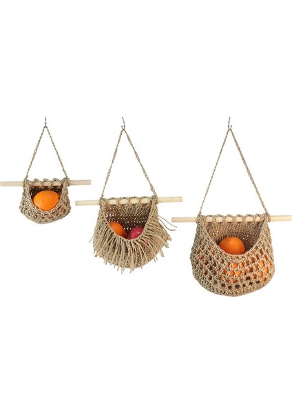 Duvar Meyve Sepeti Mutfak Meyve ve Sebze Sepeti Için Dalgalı Asma Sepetler 3 Katmanlı Depolama Asma Dokuma Cep A (Yurt Dışından) fırsatları