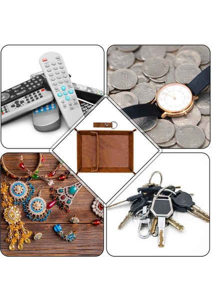 Erkekler Için Pu Deri Vale Tepsisi - Bölücülerle Komodin Organizatörü, Masa, Banyo ve Başucu Depolama Için Ideal (Yurt Dışından) fırsatları