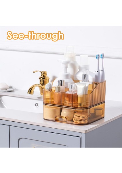 Skcare Parfümleri Losyonlar Rujları Için Istiflenebilir Çekme Tezgah Vanity Kozmetik Organizatörleri ile Makyaj Organizatörü (Yurt Dışından) indirimleri