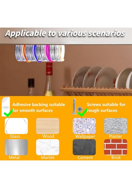 Mutfak Gadgets Tumbler Kapak Organizatörü - Yatay - Kabinet Alt Mount Black Için Kendinden Yapışkan Kapak Organizatörü (Yurt Dışından) fırsatları