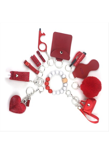 Pom Pom Ball Dudak Balsamı Kordon Düdük Seyahat Şişesi Tutucusu Şişe Açık Kırmızı Olan Kadın Için Anahtarlık Kolye Seti (Yurt Dışından) fırsatları