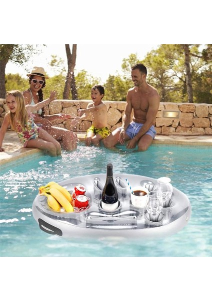 Şişme Yüzen Sıra Yüzme Havuzu Şamandıra Gıda Bira Tepsisi Havuzu Hava Havası Su Içecek Tutucu Yaz Parti Yüzüğü (Yurt Dışından) fiyatları
