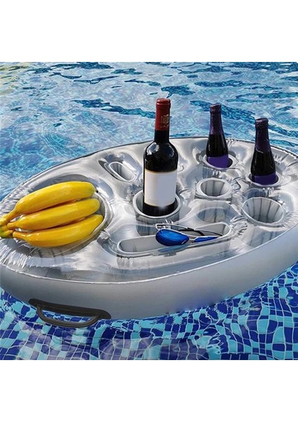 Şişme Yüzen Sıra Yüzme Havuzu Şamandıra Gıda Bira Tepsisi Havuzu Hava Havası Su Içecek Tutucu Yaz Parti Yüzüğü (Yurt Dışından) modelleri