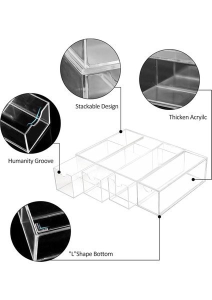 Akrilik Organizatör, 4 Kayar Çekmeceli Net Washi Bant Depolama Sahibi, Scrapbooking Sanat Zanaat Malzemeleri Için (Yurt Dışından) fiyatları