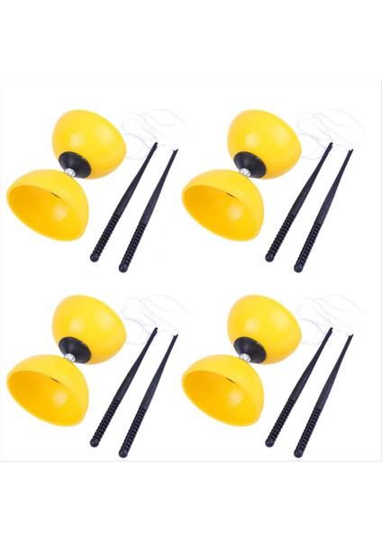 Çift Başlı Çubuğu Diabolo Çocuk Öğrencileri ve Yaşlı Açık Hava Fitness Duyusal Eğitim Ekipmanı Sarı (Yurt Dışından)