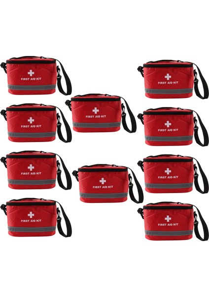 10X Ilk Yardım Kiti Spor Kamp Çantası Ev Acil Survival Paketi Kırmızı Naylon Striking Cross Sembol Çapraz Bag (Yurt Dışından)