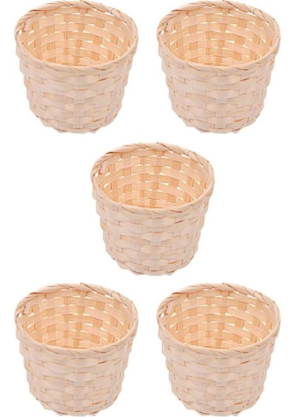 5pcs Mini Dokuma Sepetleri Parti Favedileri Için Tutamaksız El Sanatları Dekoru Çeşitli Durumlara Uygun (7.5X6CM) (Yurt Dışından)