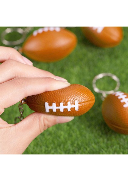 24 Paket Futbol Anahtarları, Mini Rugby Stres Top Anahtarlıkları, Spor Top Anahtarları, Okul Karnaval Ödülü Erkek Kızlar (Yurt Dışından) fırsatları