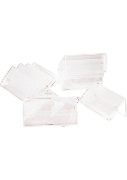 50PCS Temiz Tabela Kart Tutucu Poster Tutucu Plastik Mini Etiket Tutucu Akrilik Kart Ekran Standı 2X4CM (Yurt Dışından)