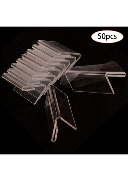 50PCS Temiz Tabela Kart Tutucu Poster Tutucu Plastik Mini Etiket Tutucu Akrilik Kart Ekran Standı 2X4CM (Yurt Dışından) fırsatları
