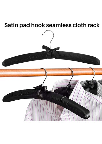 15 Inç Büyük Saten Yastıklı Askılar, Gelinlik Kıyafetleri Için Ipek Askılar, Paltolar, Takım Elbise, Bluz (Siyah, 5 Paket) (Yurt Dışından) fiyatları