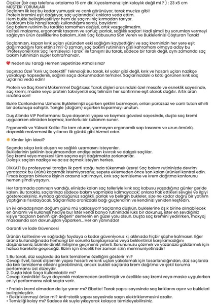 Profesyonel Kırık Saç Temizleyici Tarak - Saç Bakım Krem Protein Dağıtıcı Tarak Bukle Tarağı 722365 modelleri