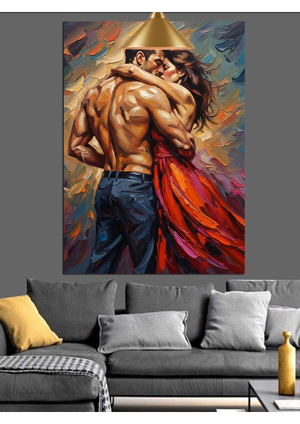 Tutkuyla Sarılmış Aşıklar Dekoratif Kanvas - Mdf Ahşap Tablo fiyatları