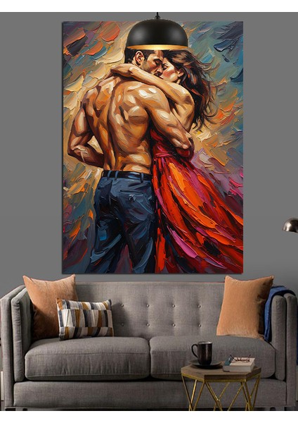 Tutkuyla Sarılmış Aşıklar Dekoratif Kanvas - Mdf Ahşap Tablo fırsatları