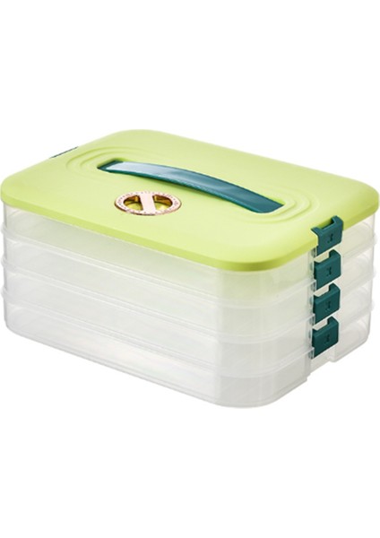 Köfte Kutu Depolama Kutusu Buzdolabı Donma Dondurucu Dondurucu Çok Katmanlı Dondurucu Dondurucu Dondurucu Dumpling Kutusu Yeşil (Yurt Dışından)