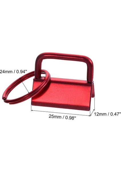 Torba Dokuma, Kırmızı Için Anahtarlık Halkaları Olan 20 Adet Anahtar Fob Donanımı (Yurt Dışından) modelleri