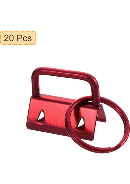 Torba Dokuma, Kırmızı Için Anahtarlık Halkaları Olan 20 Adet Anahtar Fob Donanımı (Yurt Dışından) fırsatları
